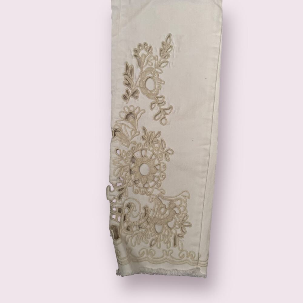 Free People Cutwork Cigarette Jeans in White - Picture 8 of 9